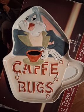 Warner Bros. Bugs Bunny Caffè Ceramic Wall Plaque - Blue, White, Orange, Cream